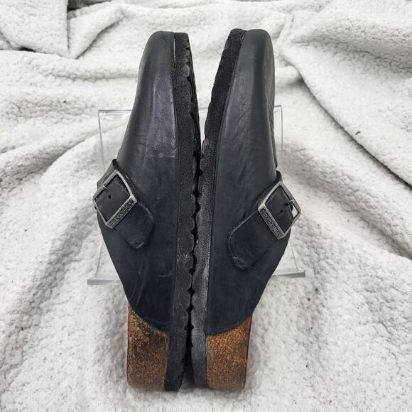 Birkenstock Boston BlackLeather Slip-ons clogs Soft footbed 42 US 9-9.5 - Picture 4 of 6